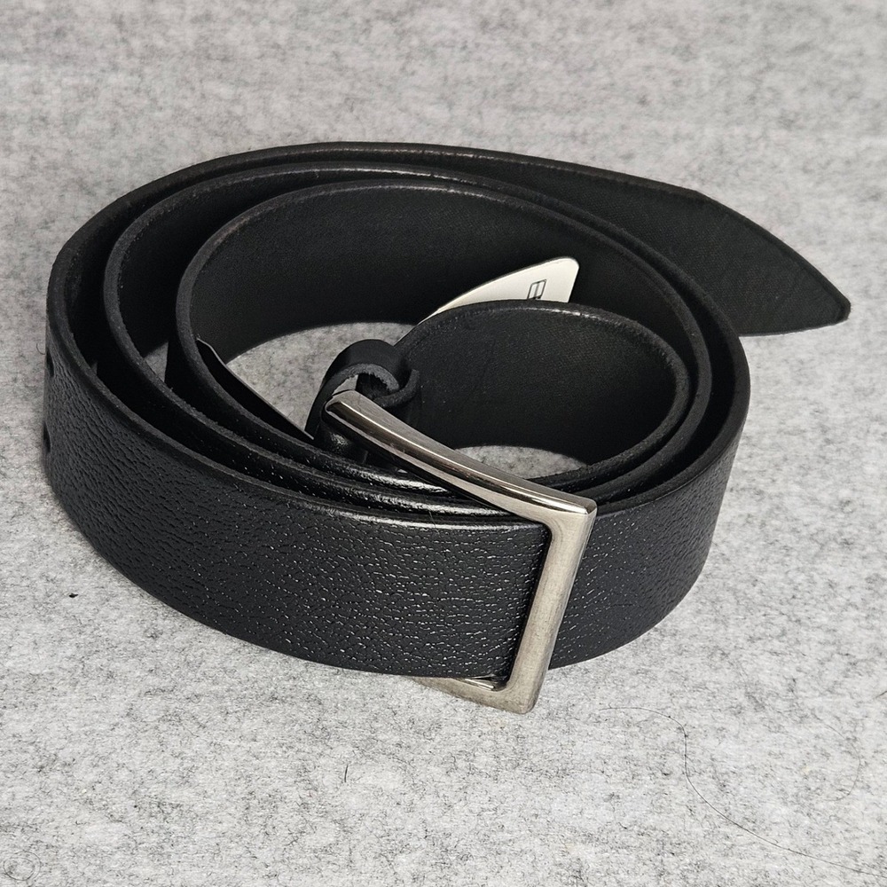 Tasma Deri Mens Black Leather Double Prong Buckle Belt A673 53 Inch